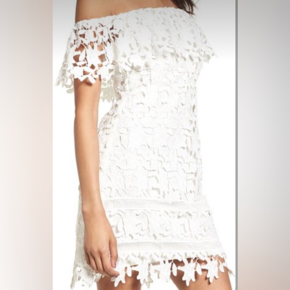 ASTR the Label white lace off the shoulder dress